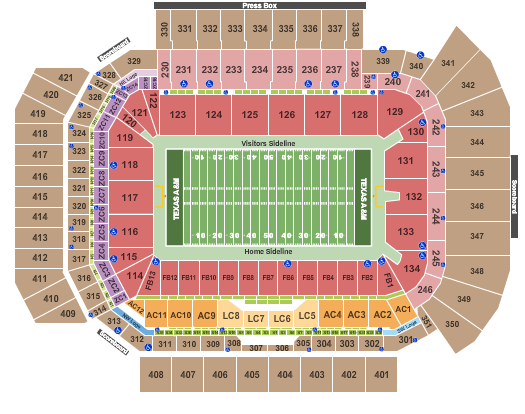 Kyle Field Seating Chart | Kyle Field | College Station, Texas